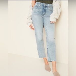 Old Navy Light Was Button Fly Say Hi Straight Leg Jeans 12